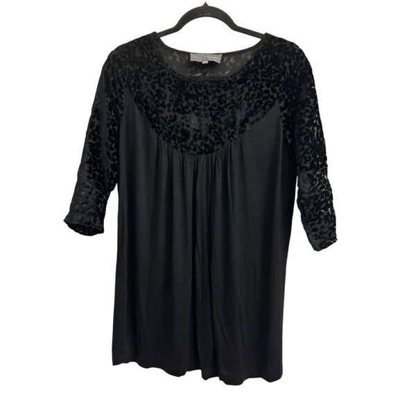 Sunday in Brooklyn Velvet Sheer Sleeves top Oversized XS Whimsy goth, romantic, - Picture 1 of 6